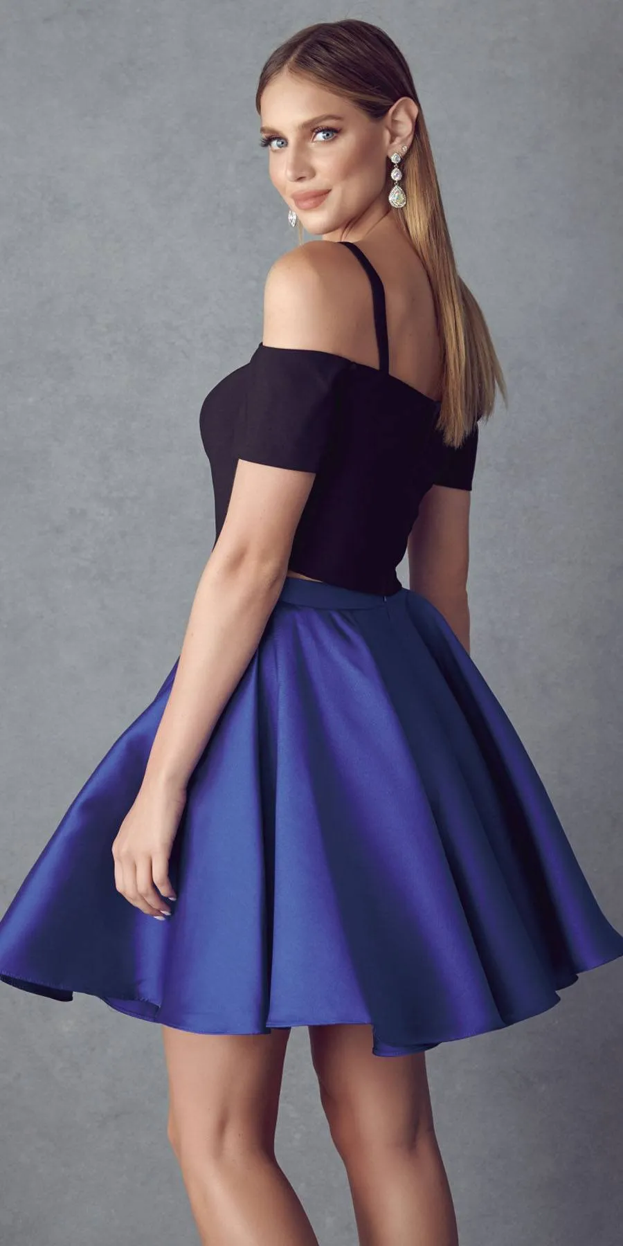 Juliet 809 Short Cold-Shoulder Two-Piece Dress