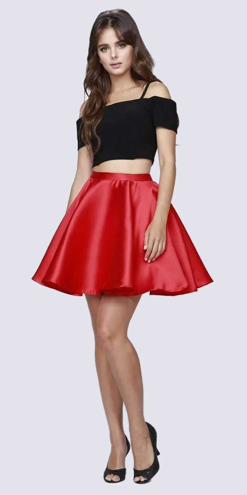 Juliet 809 Short Cold-Shoulder Two-Piece Dress