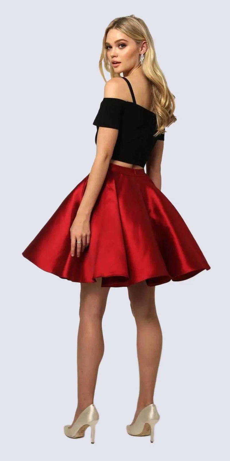 Juliet 809 Short Cold-Shoulder Two-Piece Dress