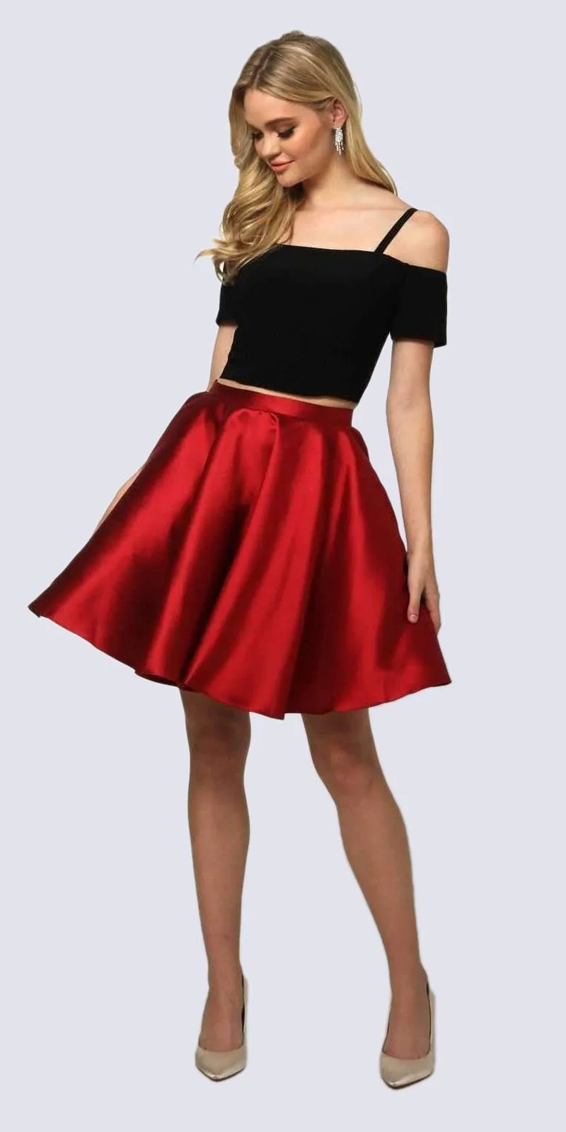 Juliet 809 Short Cold-Shoulder Two-Piece Dress