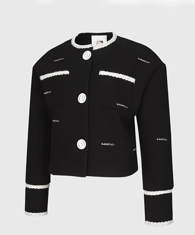 KANDINI Stretch Cropped Jacket - Black