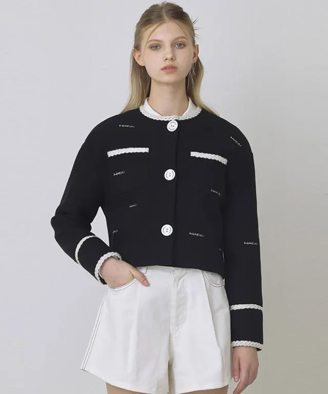 KANDINI Stretch Cropped Jacket - Black
