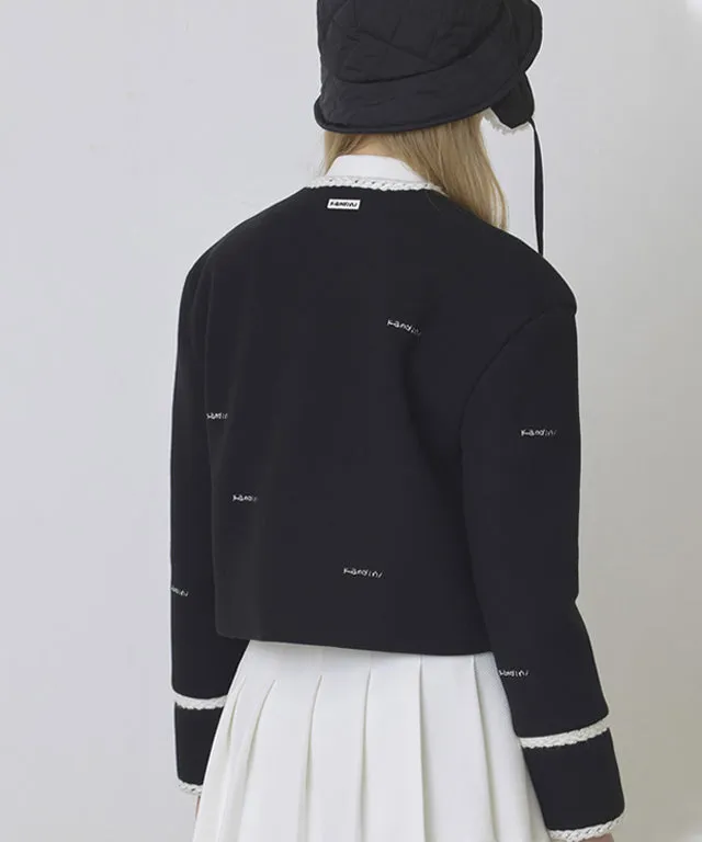 KANDINI Stretch Cropped Jacket - Black