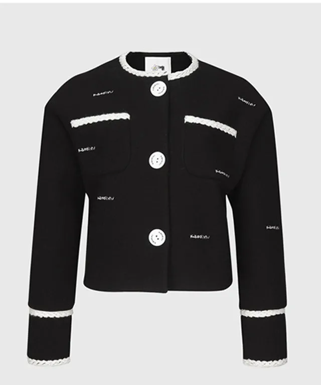 KANDINI Stretch Cropped Jacket - Black