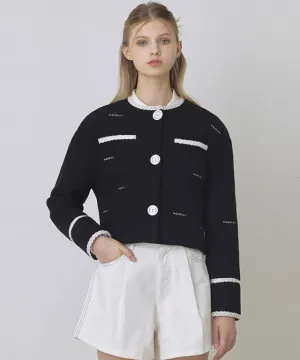 KANDINI Stretch Cropped Jacket - Black