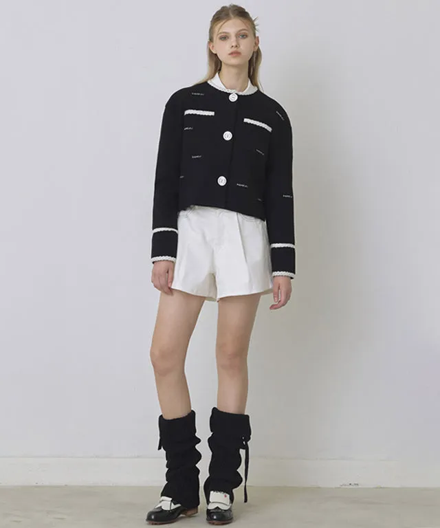 KANDINI Stretch Cropped Jacket - Black