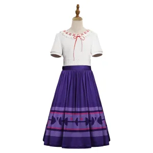 Kids Encanto Luisa Madrigal T-shirt Skirt Outfits Cosplay Costume Halloween Carnival Suit