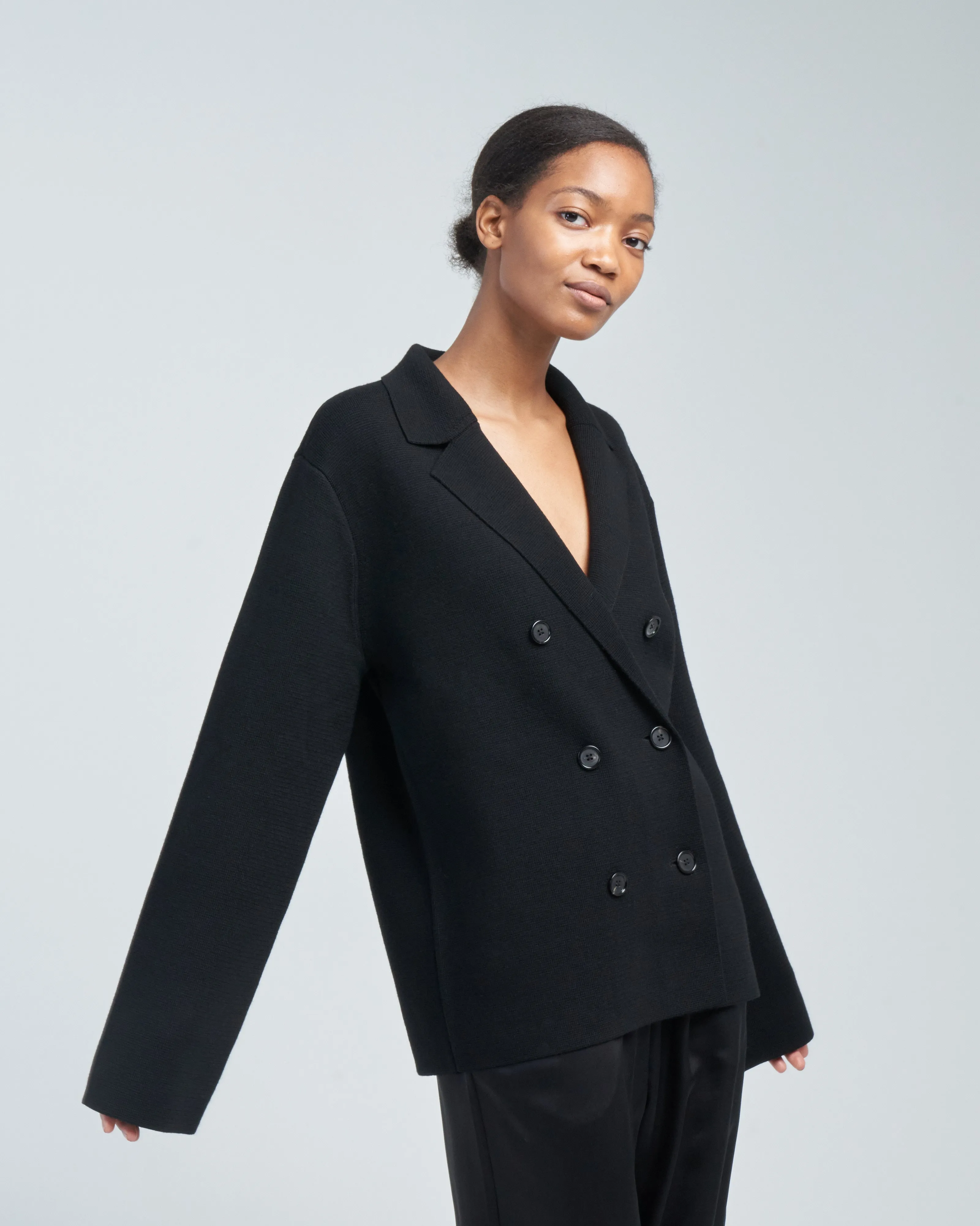 knitted wool blazer