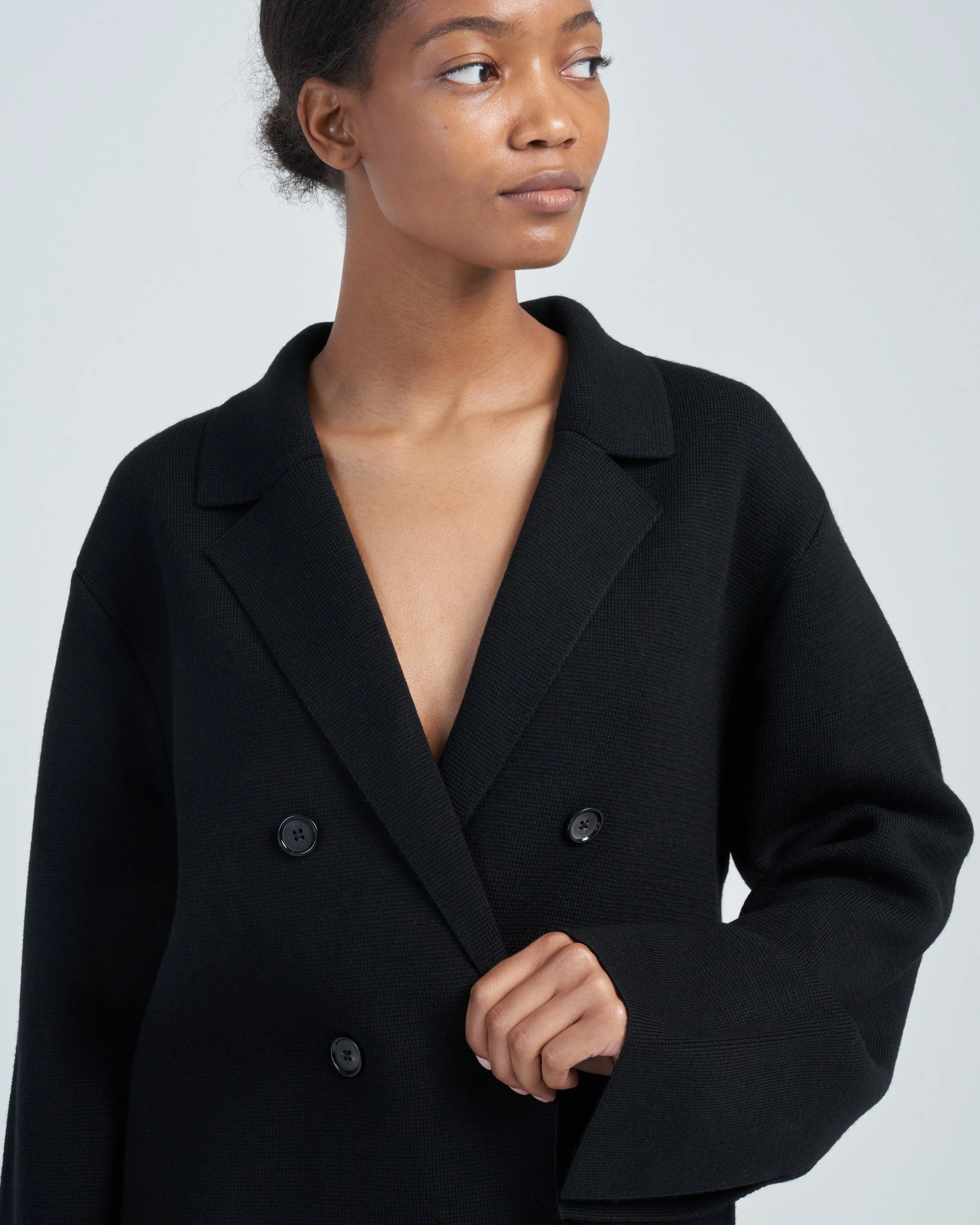 knitted wool blazer