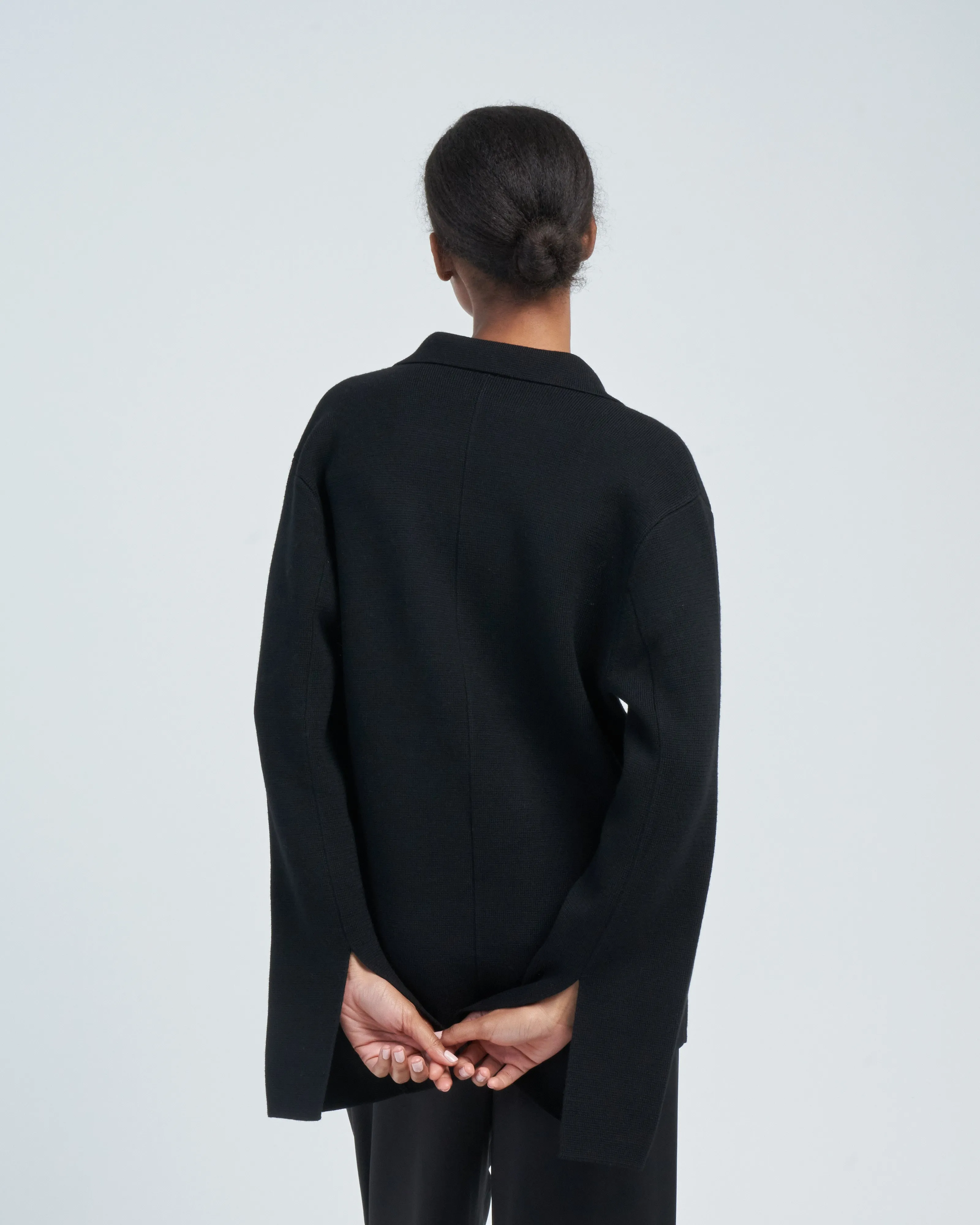 knitted wool blazer