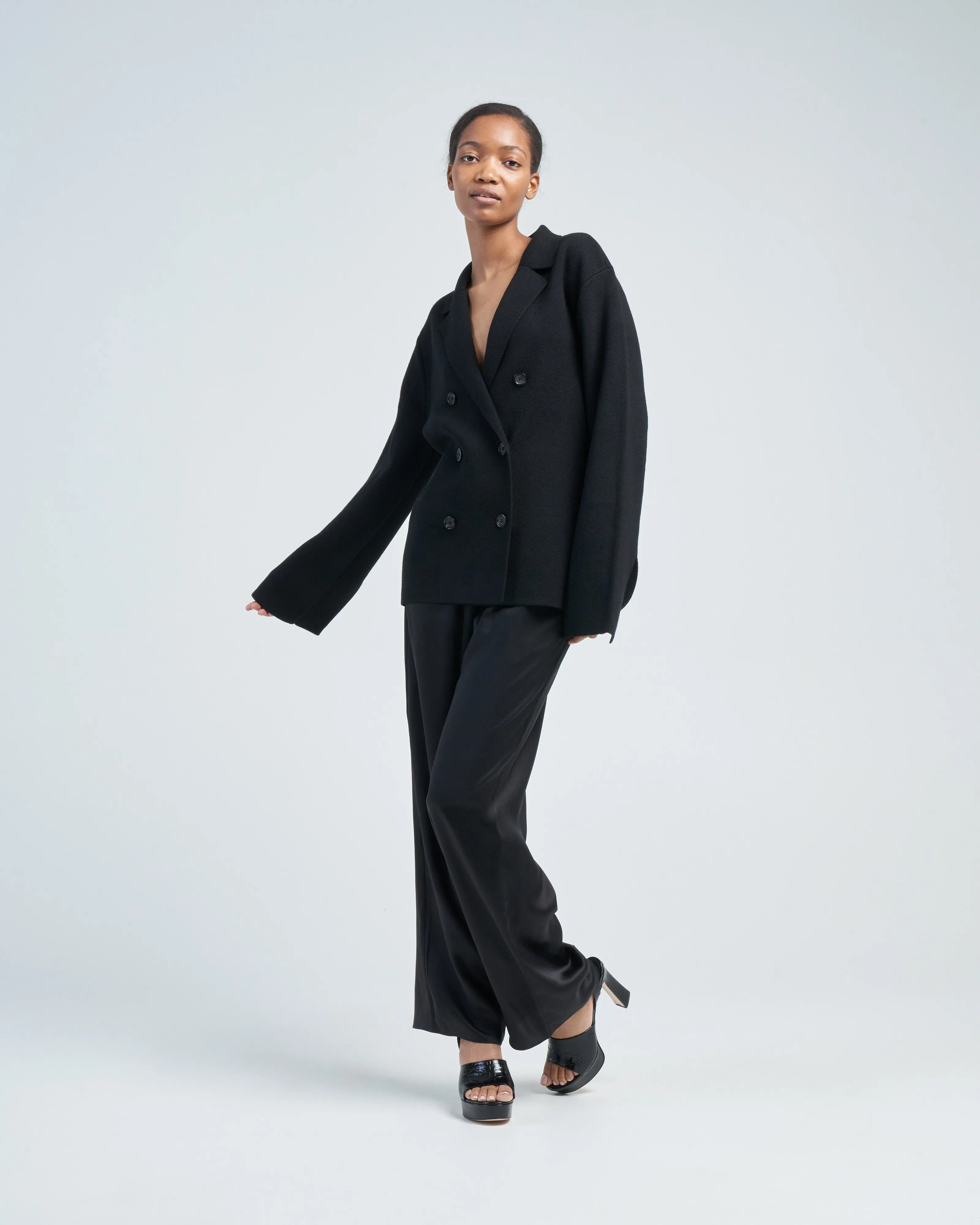 knitted wool blazer