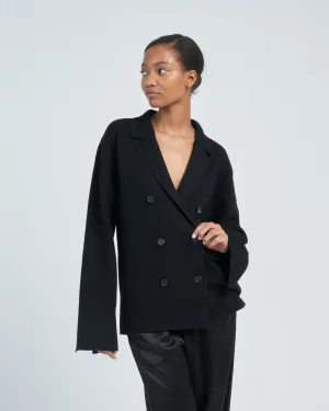 knitted wool blazer
