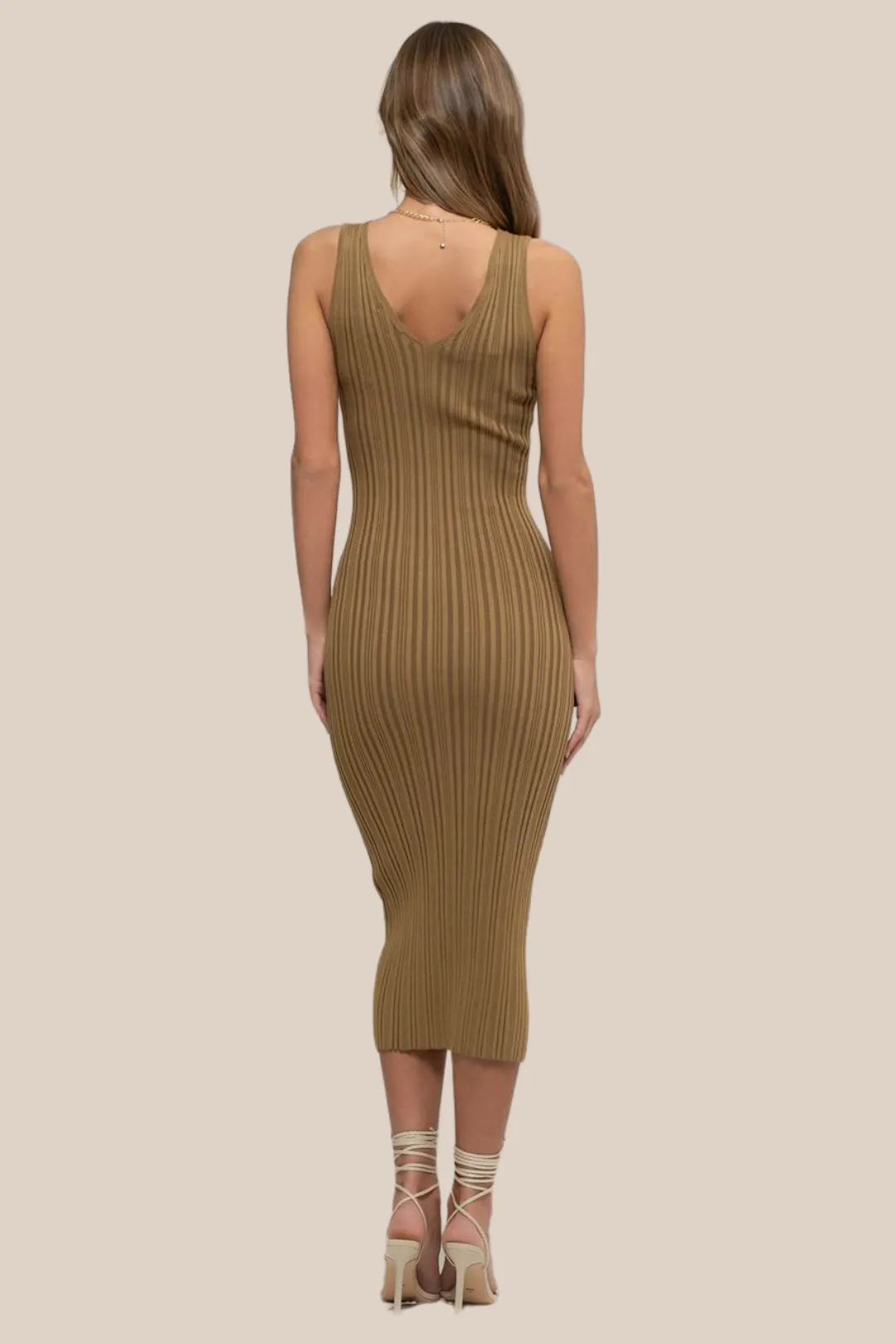 KORSA MIDI DRESS - OLIVE
