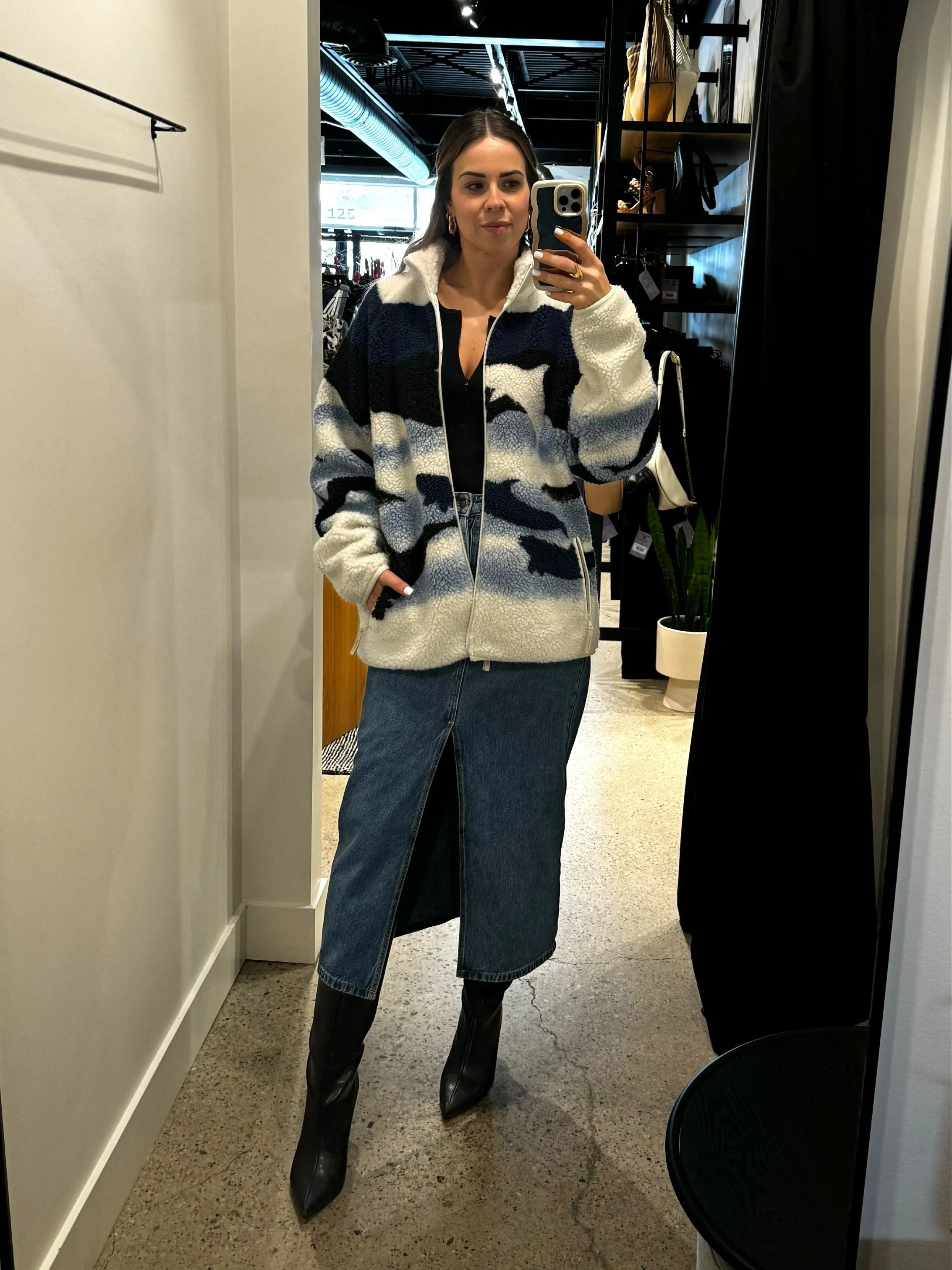 KUWALLA "Orca Time" Unisex Sherpa Zip Up Jacket