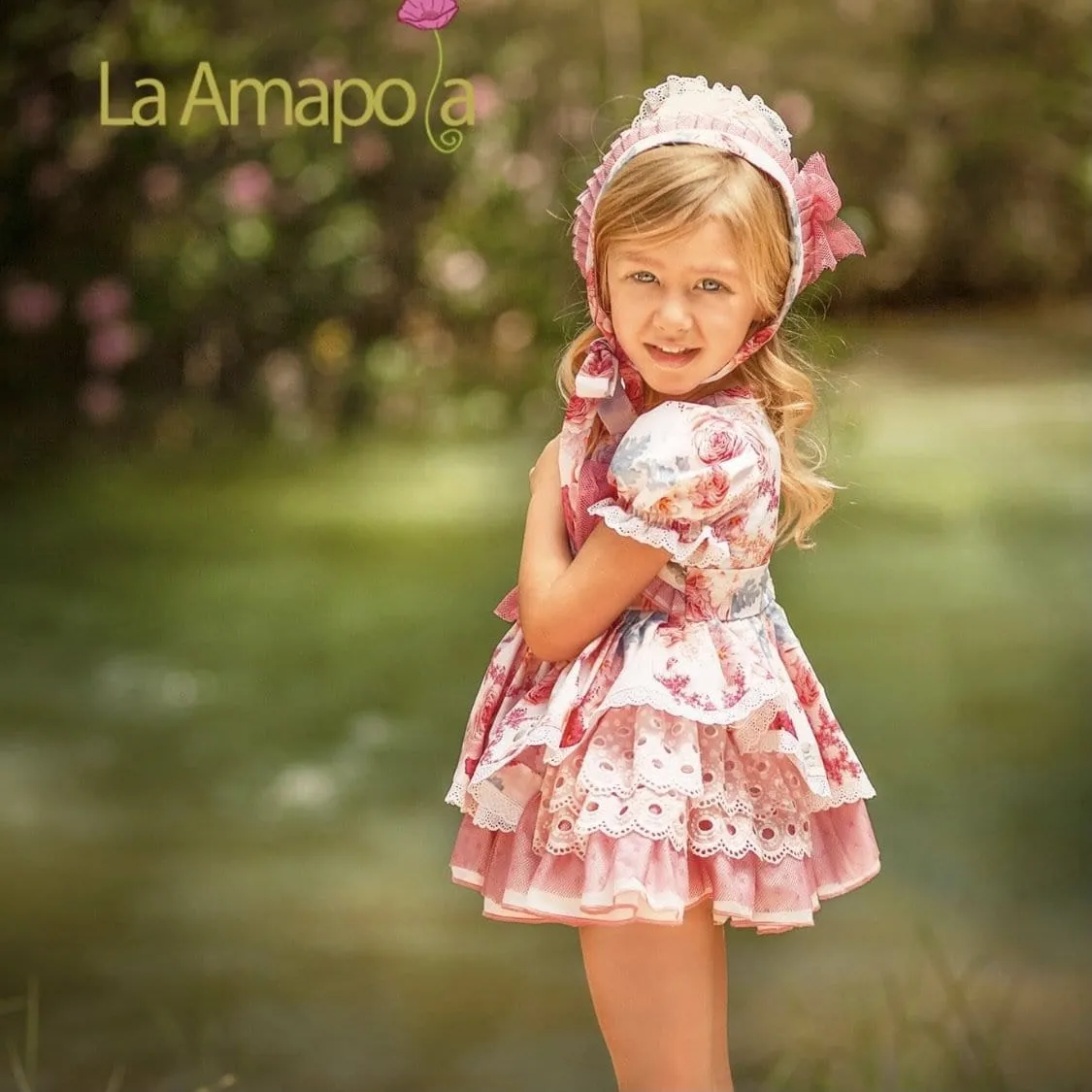 LA AMAPOLA - Abrojito Baby Dress & Bonnet