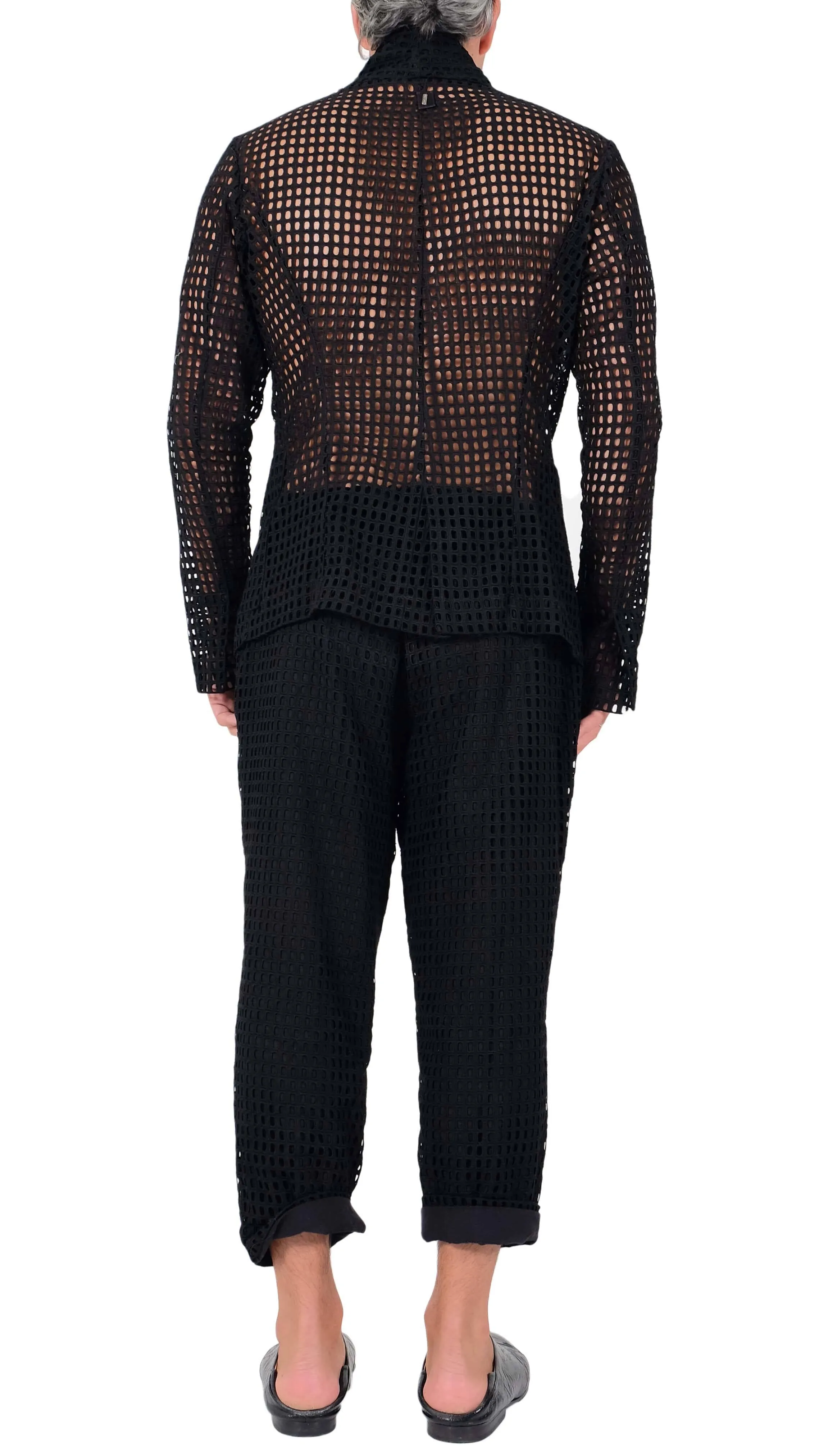 Laser Cut Transparent Net Blazer