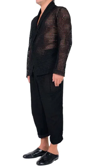 Laser Cut Transparent Net Blazer