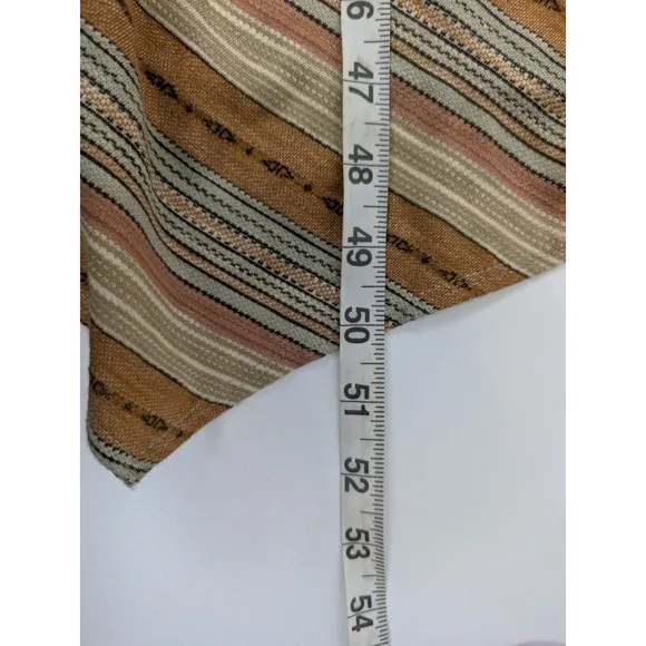 Lauren Ralph Lauren Maxi Dress Beige Stripe Sleeveless Flare Handkerchief Hem M
