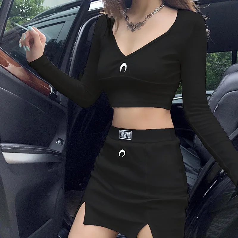 [@laurenxburch] "MOON FASHION" LONG SLEEVE / SKIRT SUIT N111008