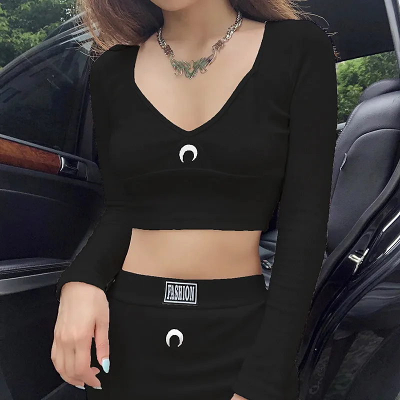 [@laurenxburch] "MOON FASHION" LONG SLEEVE / SKIRT SUIT N111008