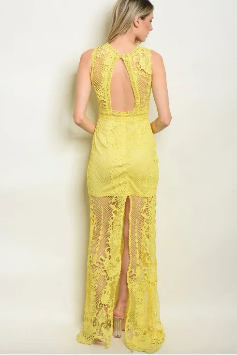 Lemon Lace Dress