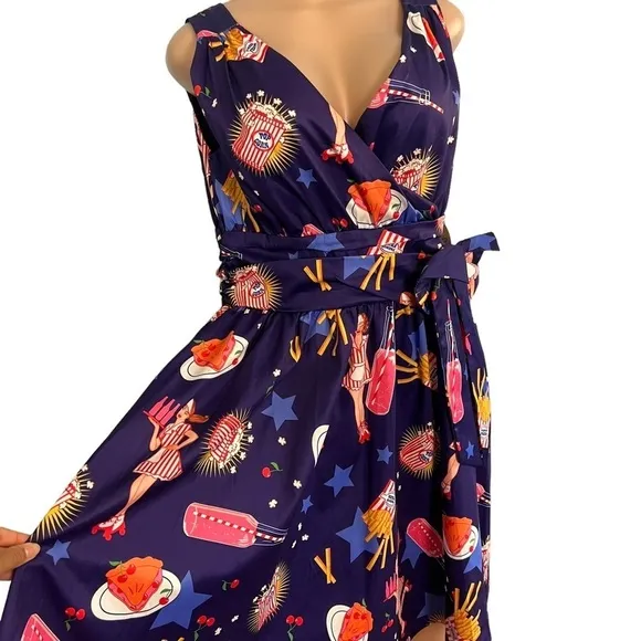 Lindy Bop Harper Pop Diner Dress Purple