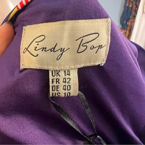 Lindy Bop Harper Pop Diner Dress Purple