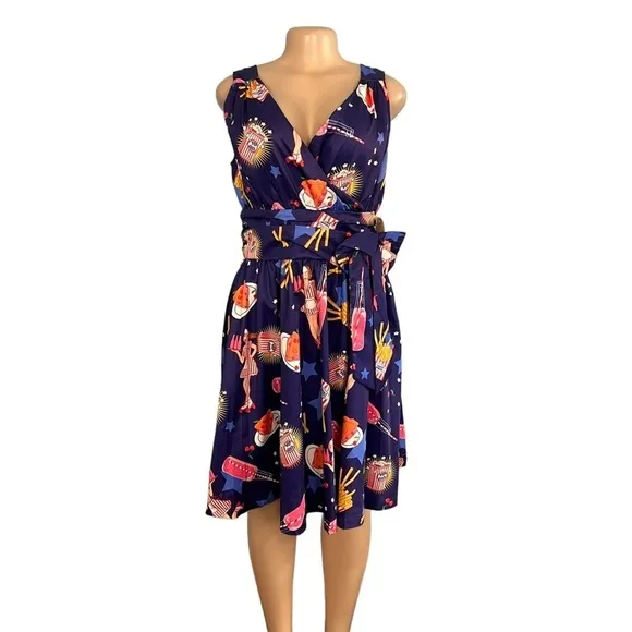 Lindy Bop Harper Pop Diner Dress Purple