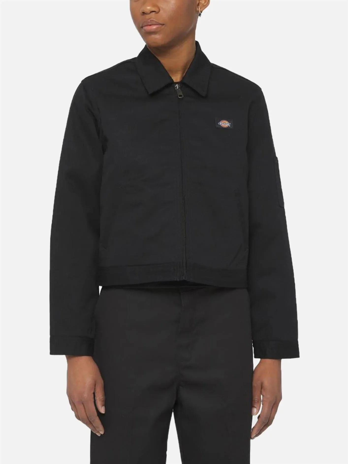 Lined Eisenhower Cropped Jacket - Black