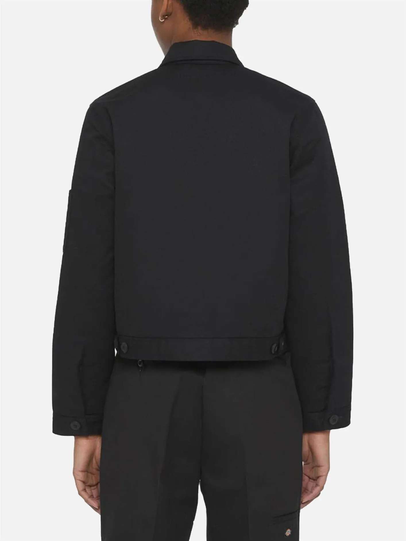 Lined Eisenhower Cropped Jacket - Black