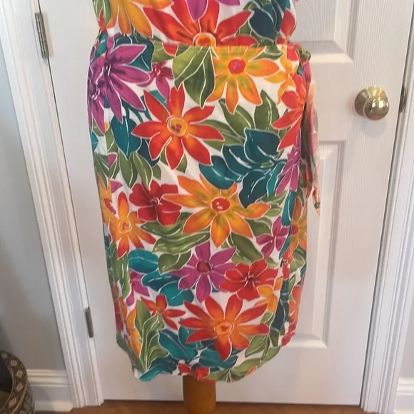 Liz Claiborne Lizsport tropical skirt blouse set M medium