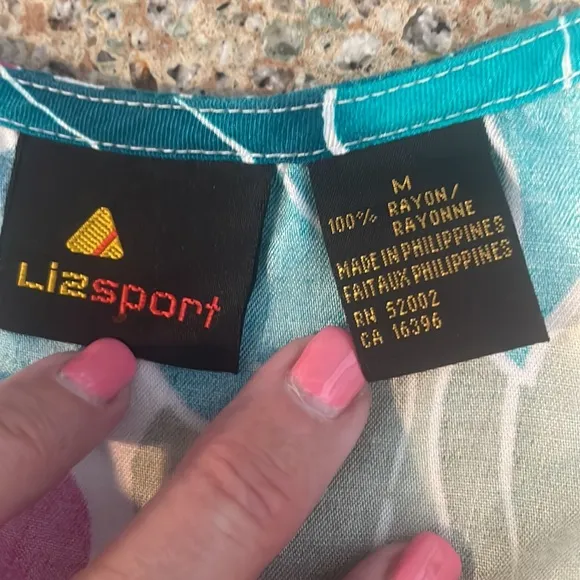 Liz Claiborne Lizsport tropical skirt blouse set M medium