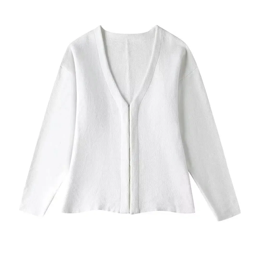Loose Sleeve Knit Jacket Mini Skirt Set