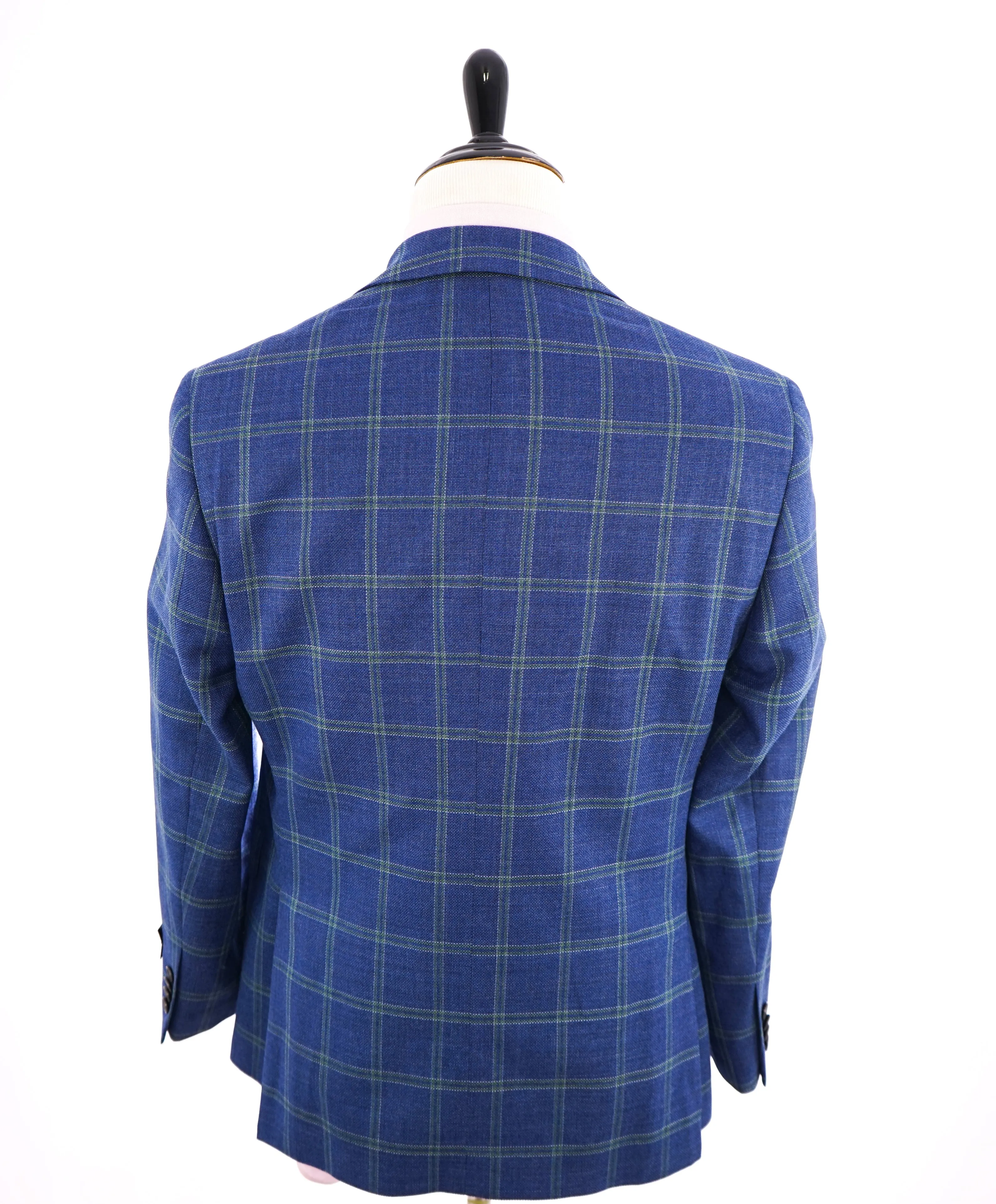 LORO PIANA -"Zelander" For SAKS 5TH AVE Wool/Silk Green Check Blazer- 40S