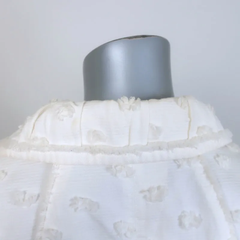 Louis Vuitton Cropped Jacket Cream Flocked Cotton Size 34