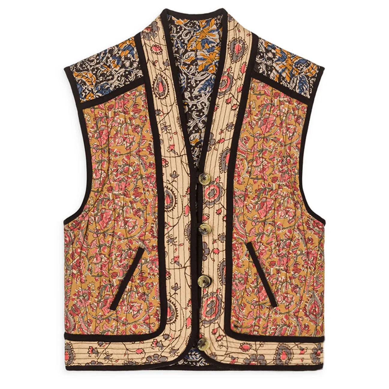 Louise Misha Reversible Nelina Jacket - Honey Charcoal Poem