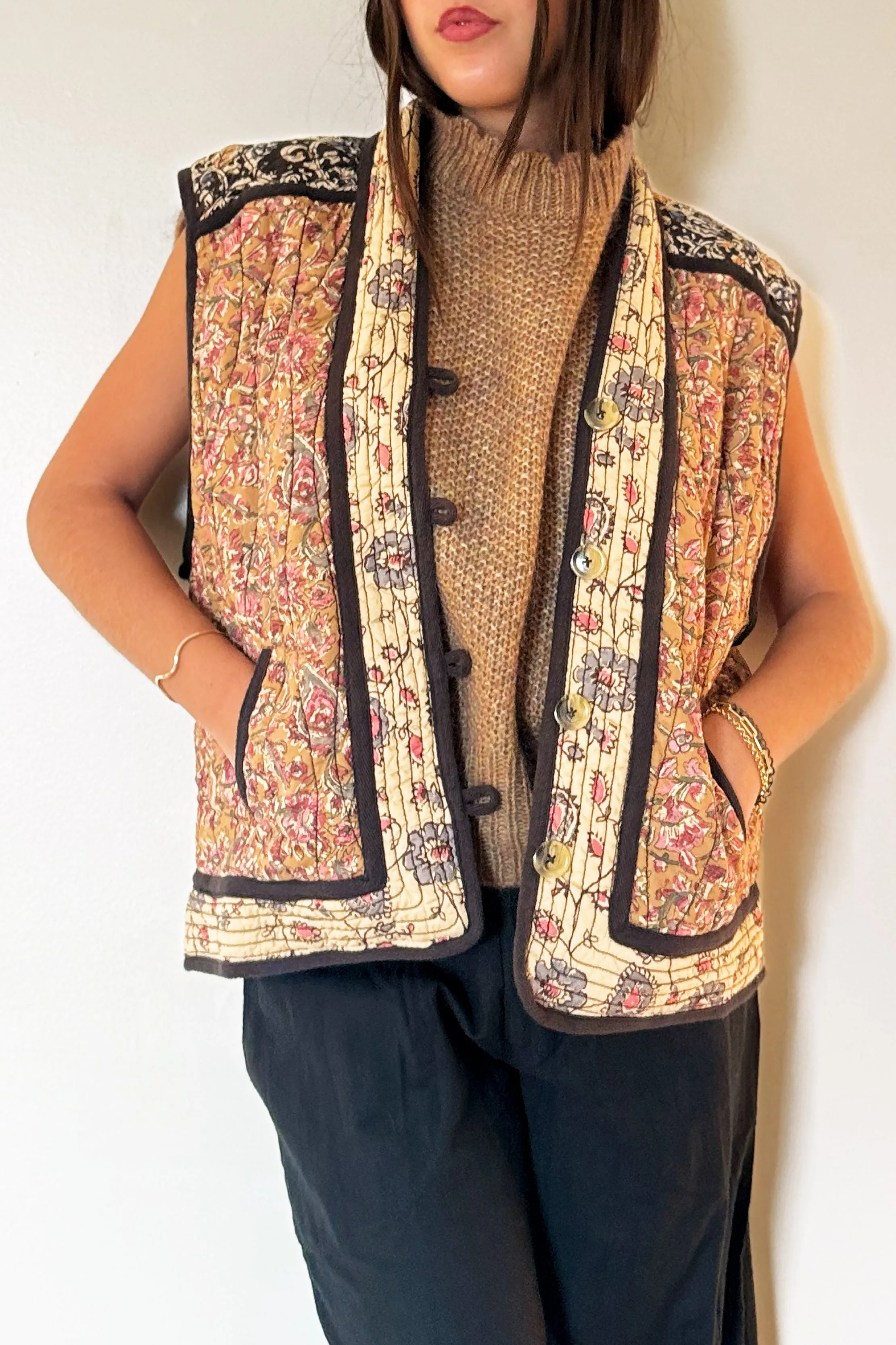 Louise Misha Reversible Nelina Jacket - Honey Charcoal Poem