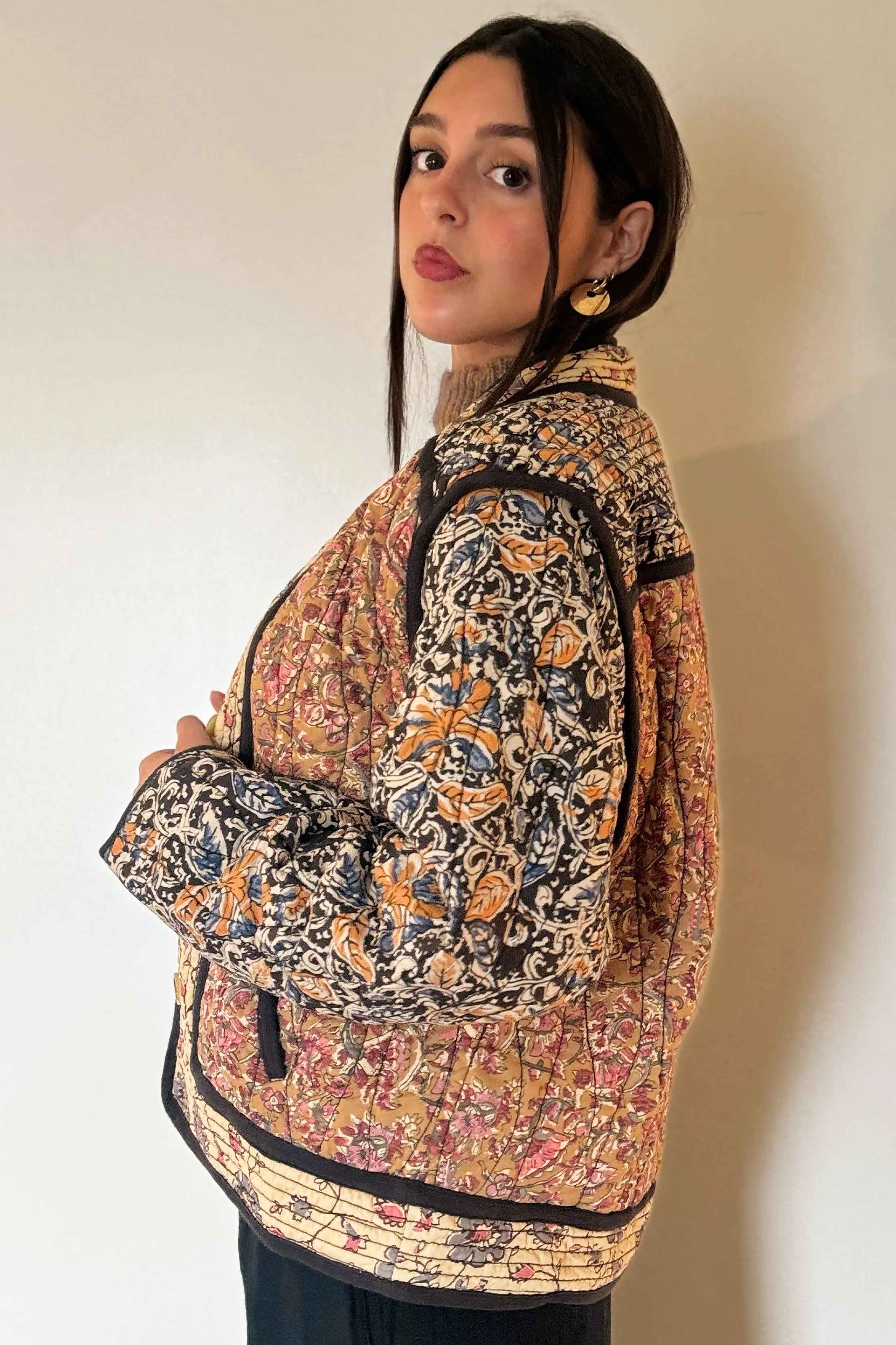 Louise Misha Reversible Nelina Jacket - Honey Charcoal Poem