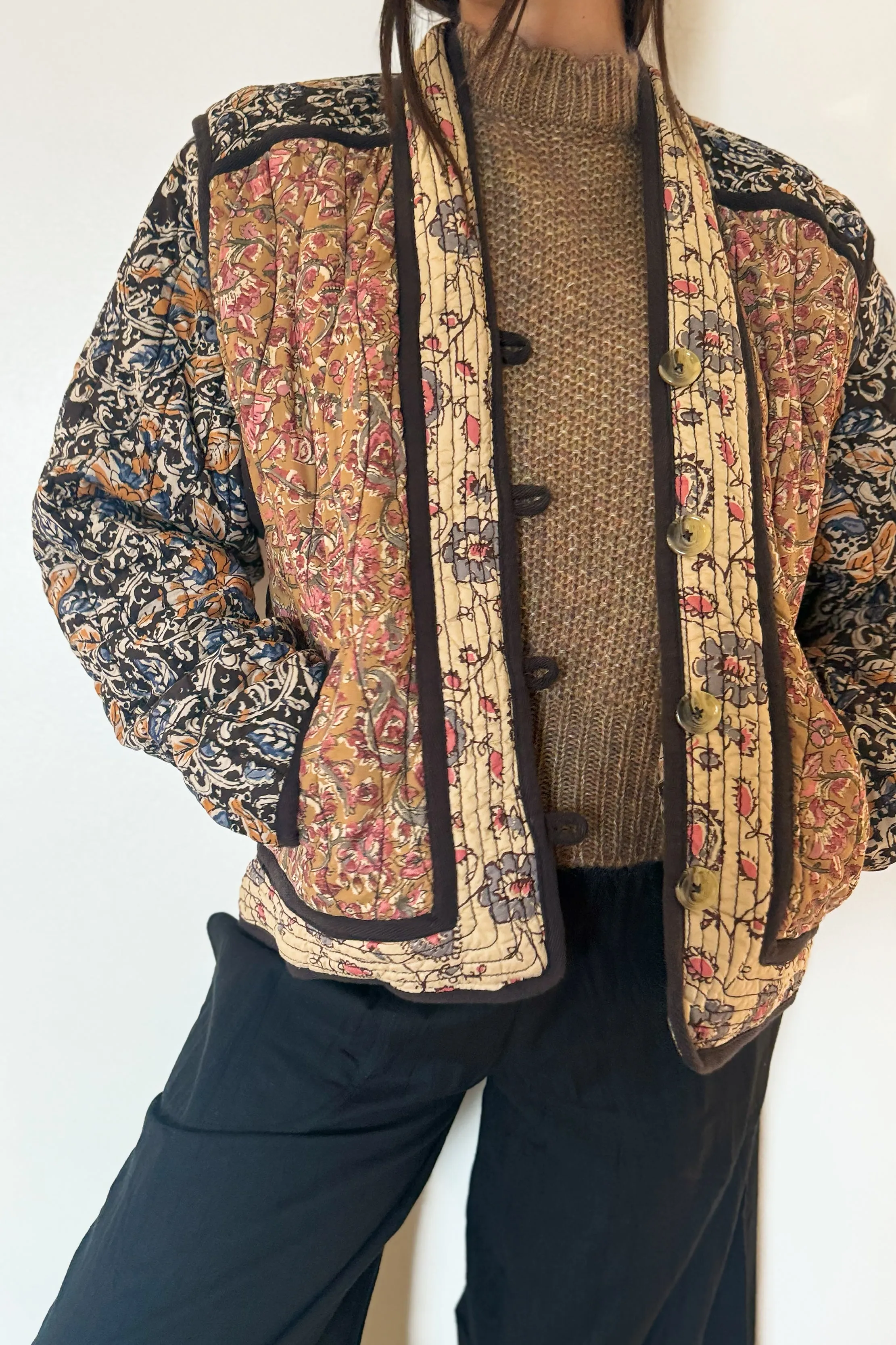 Louise Misha Reversible Nelina Jacket - Honey Charcoal Poem