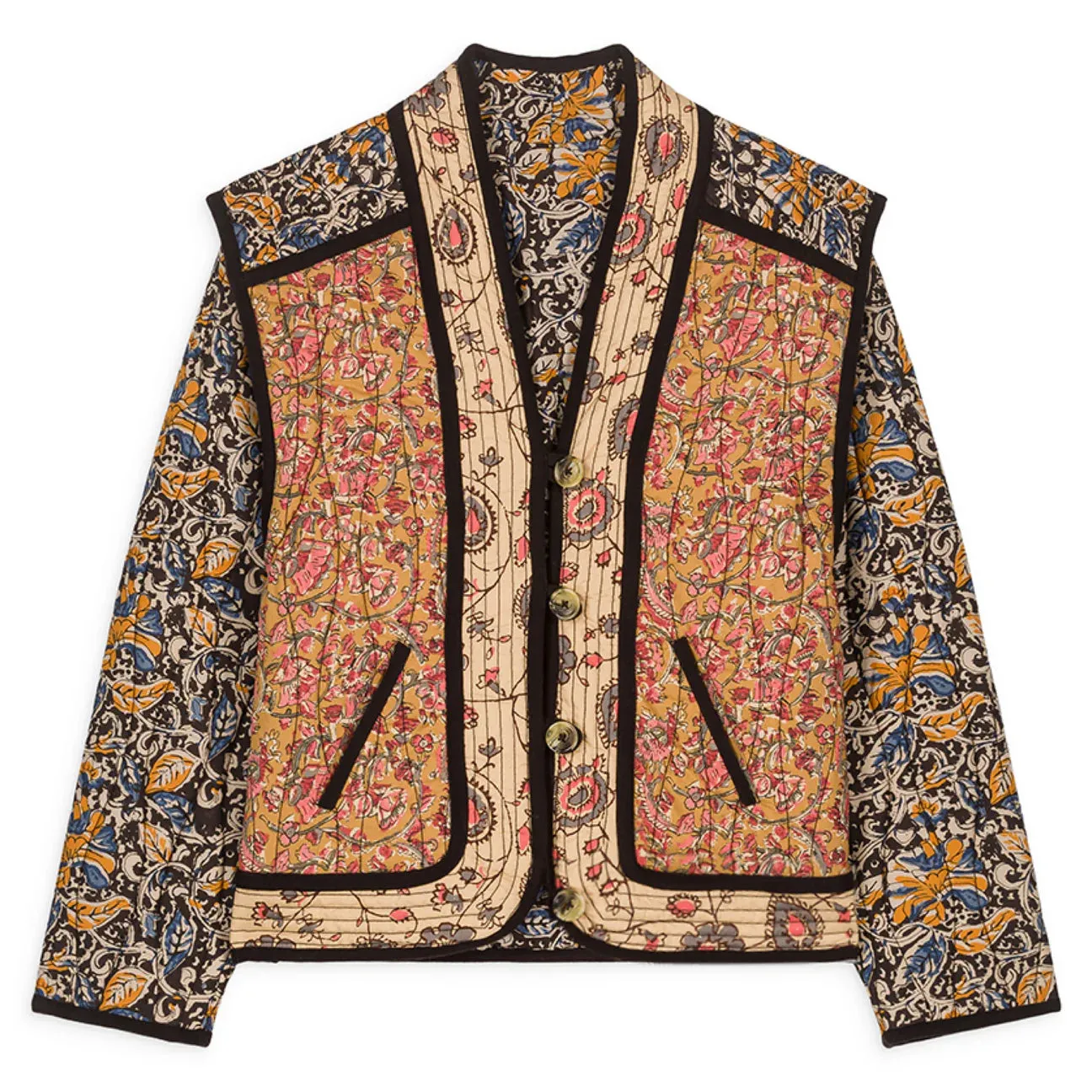Louise Misha Reversible Nelina Jacket - Honey Charcoal Poem