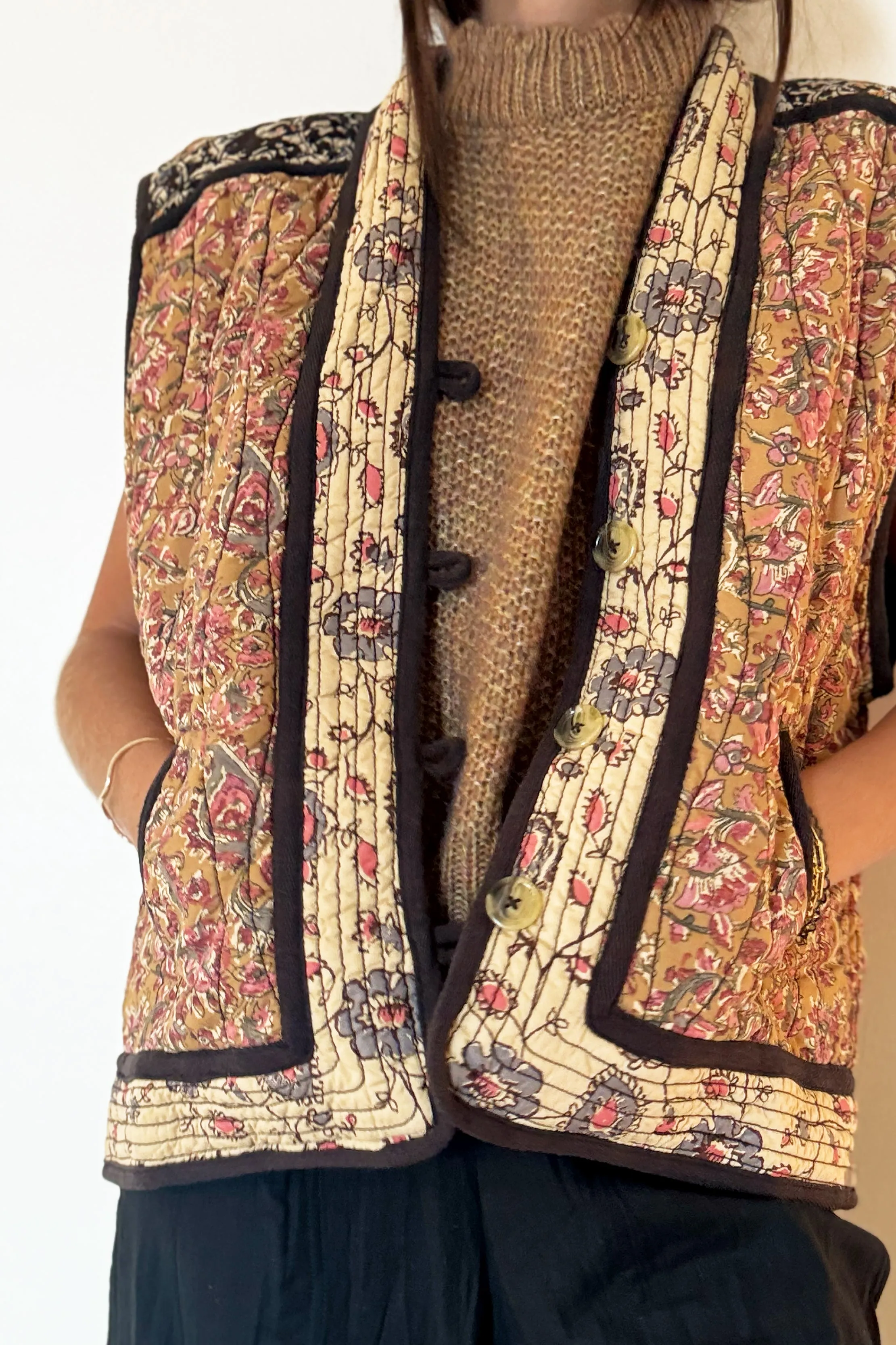 Louise Misha Reversible Nelina Jacket - Honey Charcoal Poem