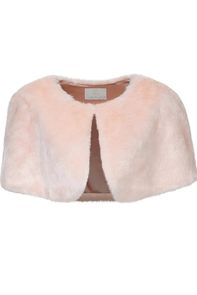 Love Me Tender Capelet in Blush by Unreal Fur - RENTAL