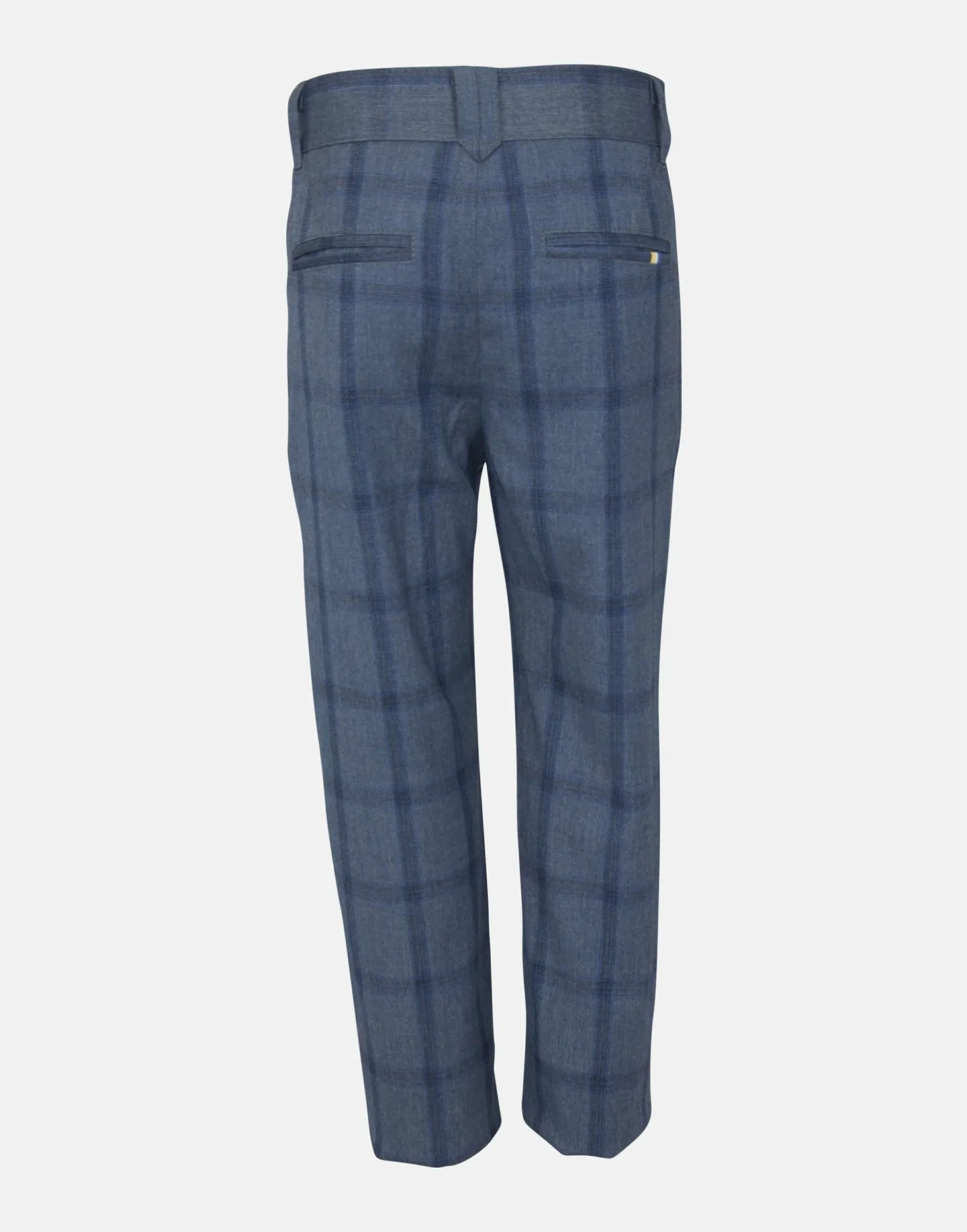 Lowry: Blue check trousers