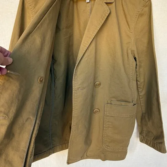 Madewell Crossover Canvas Double Breasted Blazer size M