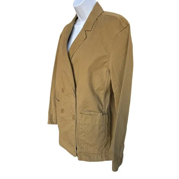 Madewell Crossover Canvas Double Breasted Blazer size M