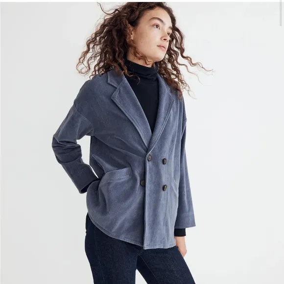 Madewell knit corduroy Redford double breasted blazer size xs