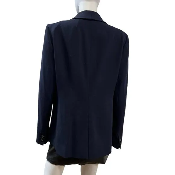 Madewell Womens Navy Blue Shawl Collar Single Button Blazer Size US 12