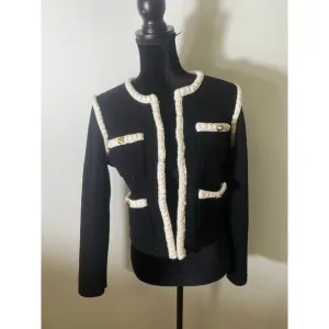 Maeve Black/White Sweater JAcket Sz Small