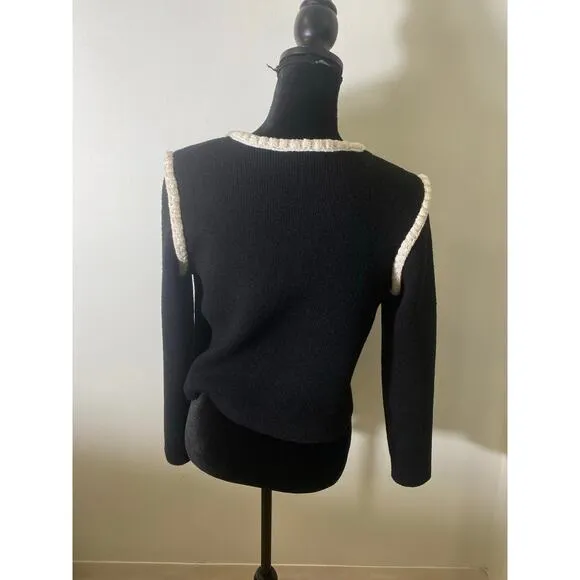 Maeve Black/White Sweater JAcket Sz Small