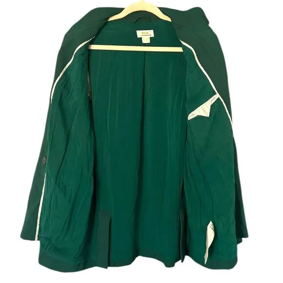 Maeve Double-Breasted Blazer Dark Green Women's 8 Ponte Knit Relaxed Fit NEW